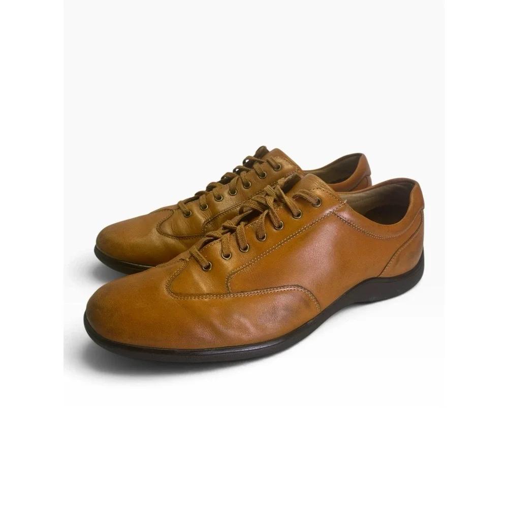 Cole Haan Dalton Mens 11.5 M Tan Leather Lace Up Oxford Sneakers C13300 Hybrid